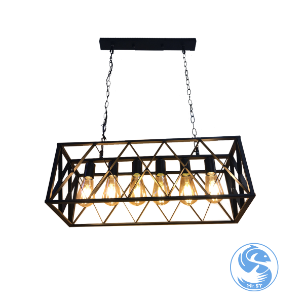 LAMPARA COLGANTE RUSTICA JAULA 6 AMP