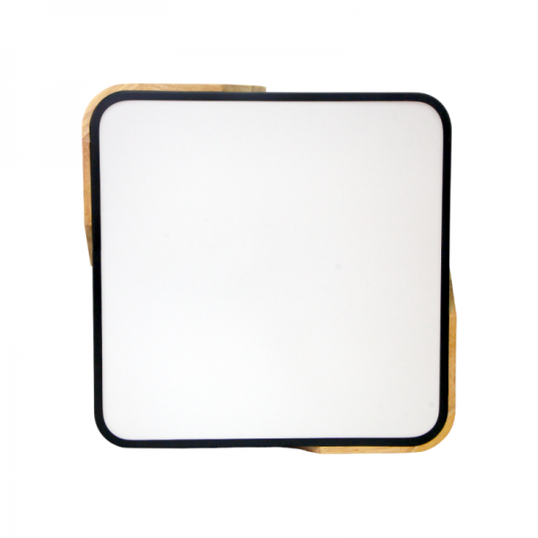 Lámpara LED de techo redonda borde de madera 36W