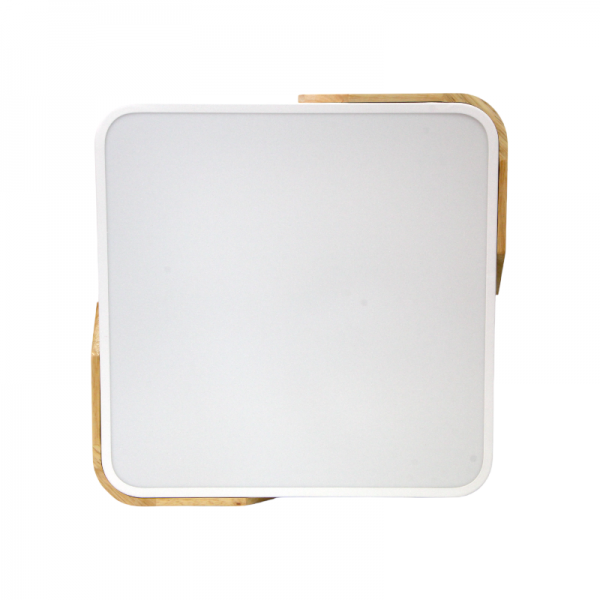 Lámpara LED de techo cuadrada borde de madera 36W