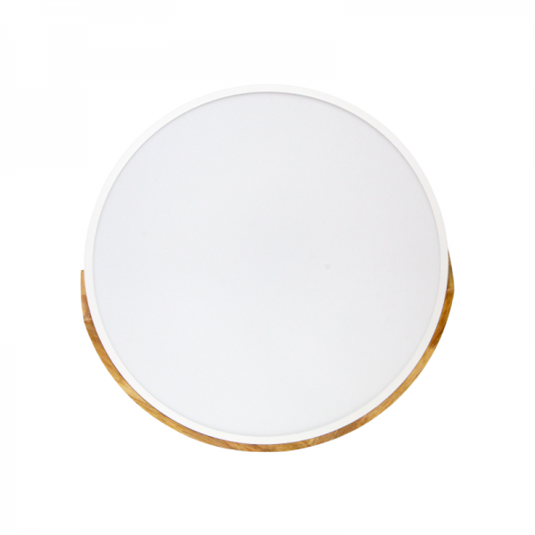 Lámpara LED de techo redonda borde de madera 36W