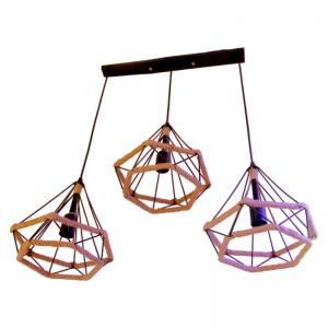 Lámpara colgante triple E27x3 moderna 60W