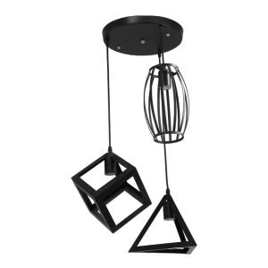 Lámpara colgante moderna E27x3 geométrica 60W