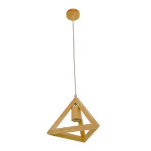 Lámpara colgante moderna madera E27 triangular 60W